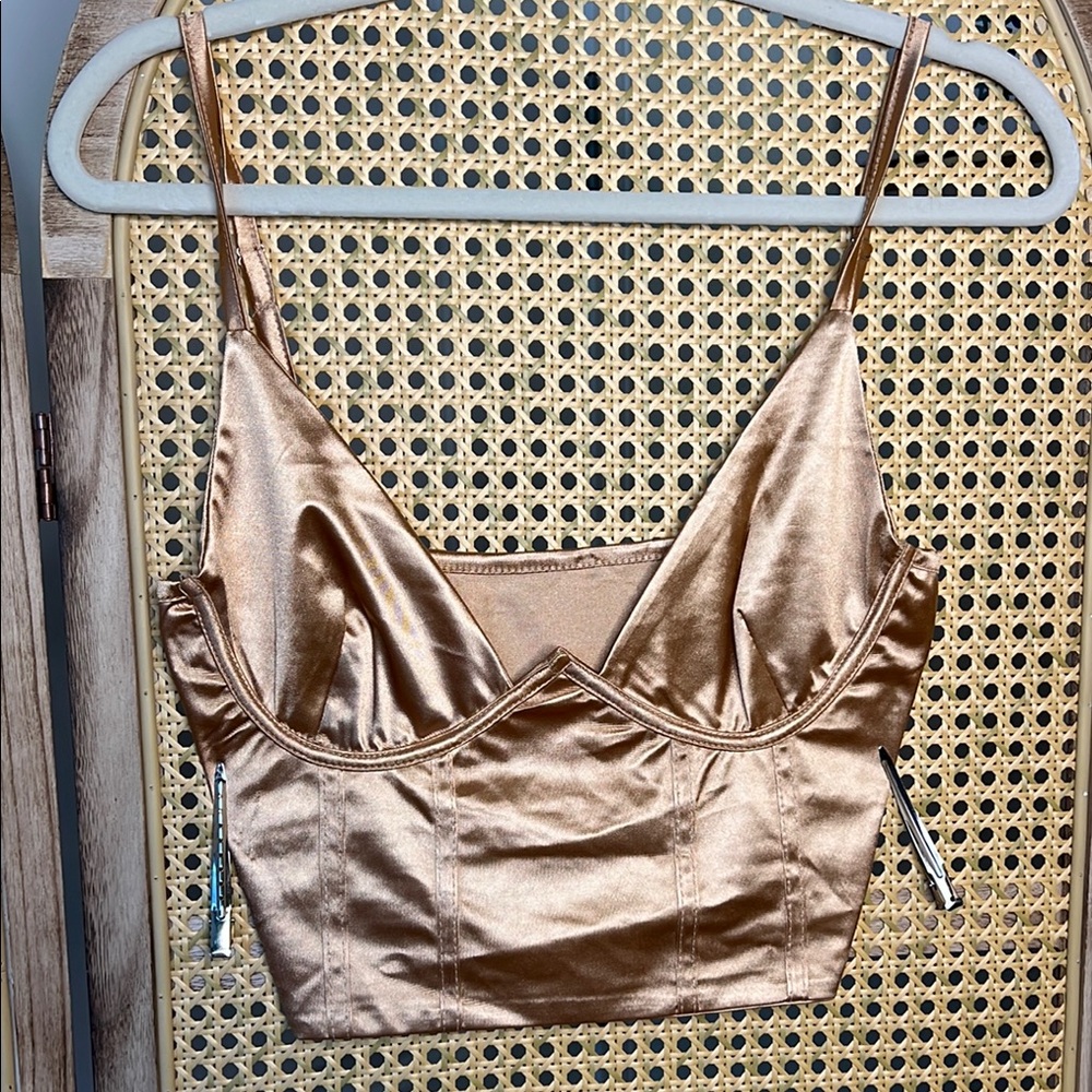 Satin Gold Bustier Top